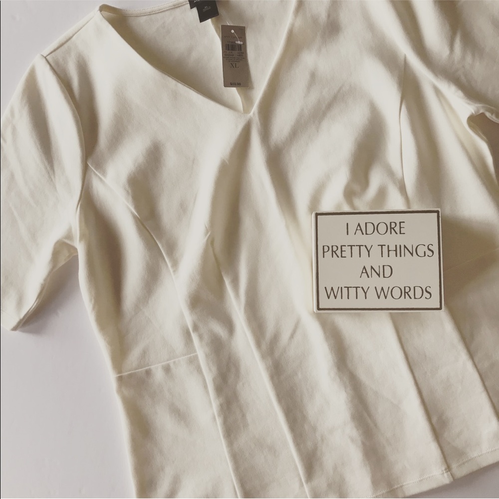 Ann Taylor | Classic Ivory V Neck